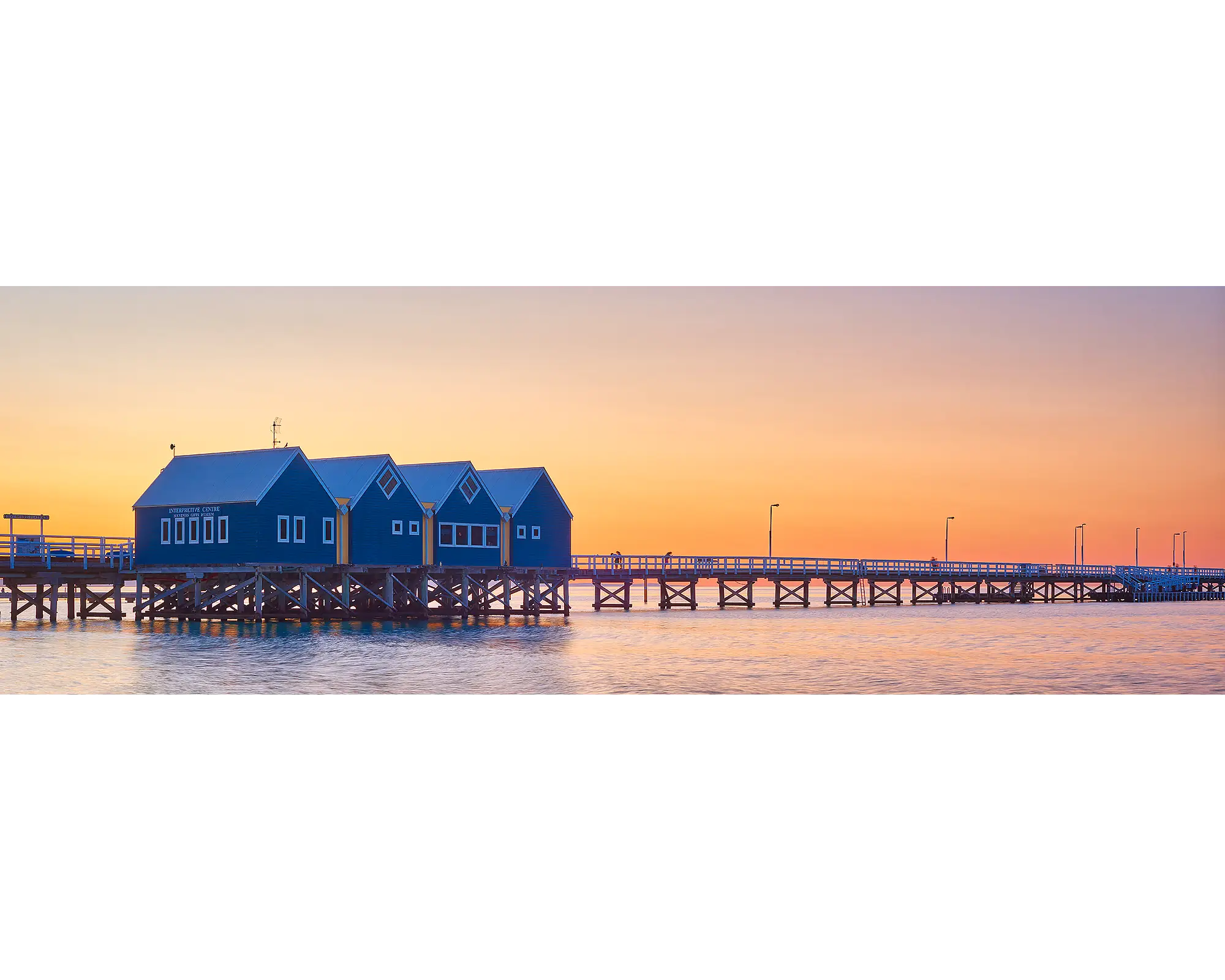 Sun setting behind Busselton Jetty, Western Australia.