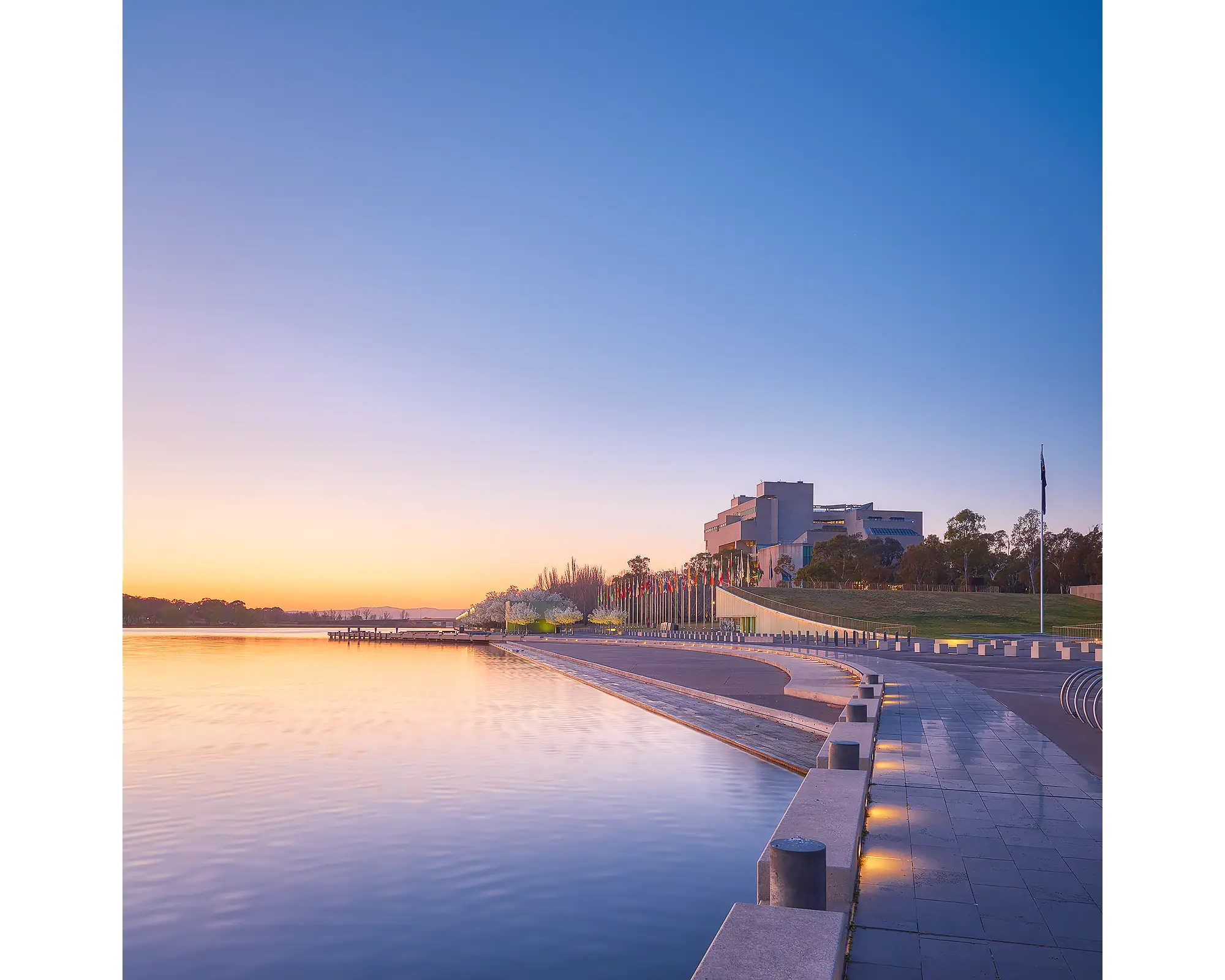 Canberra Awakes acrylic block - Canberra sunrise artwork.