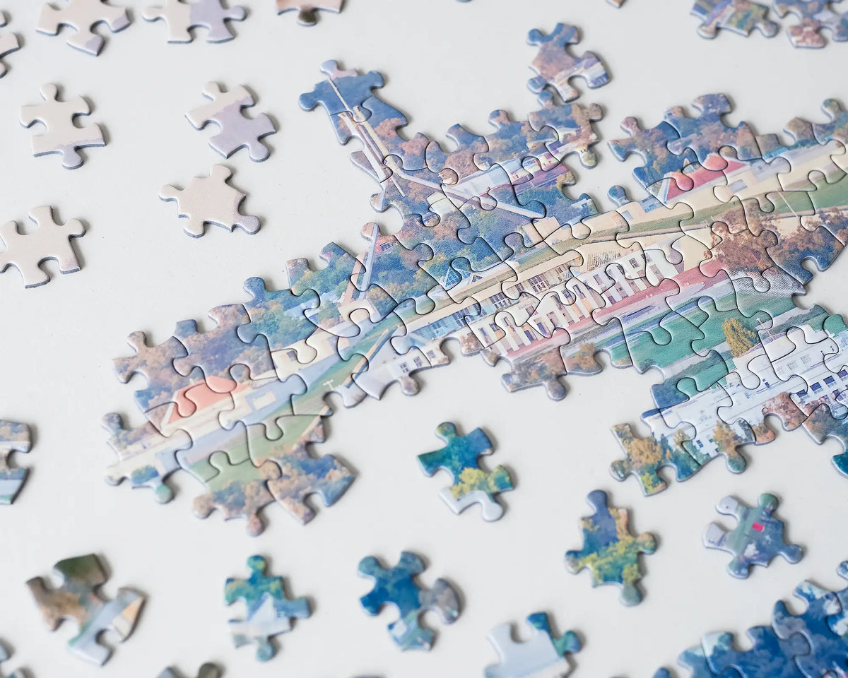 Capital View jigsaw puzzle pieces being made.