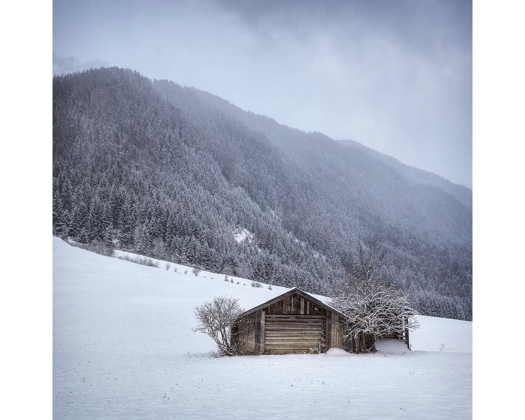 Christmas Snow - Neustift, Tyrol, Austria, acrylic block.