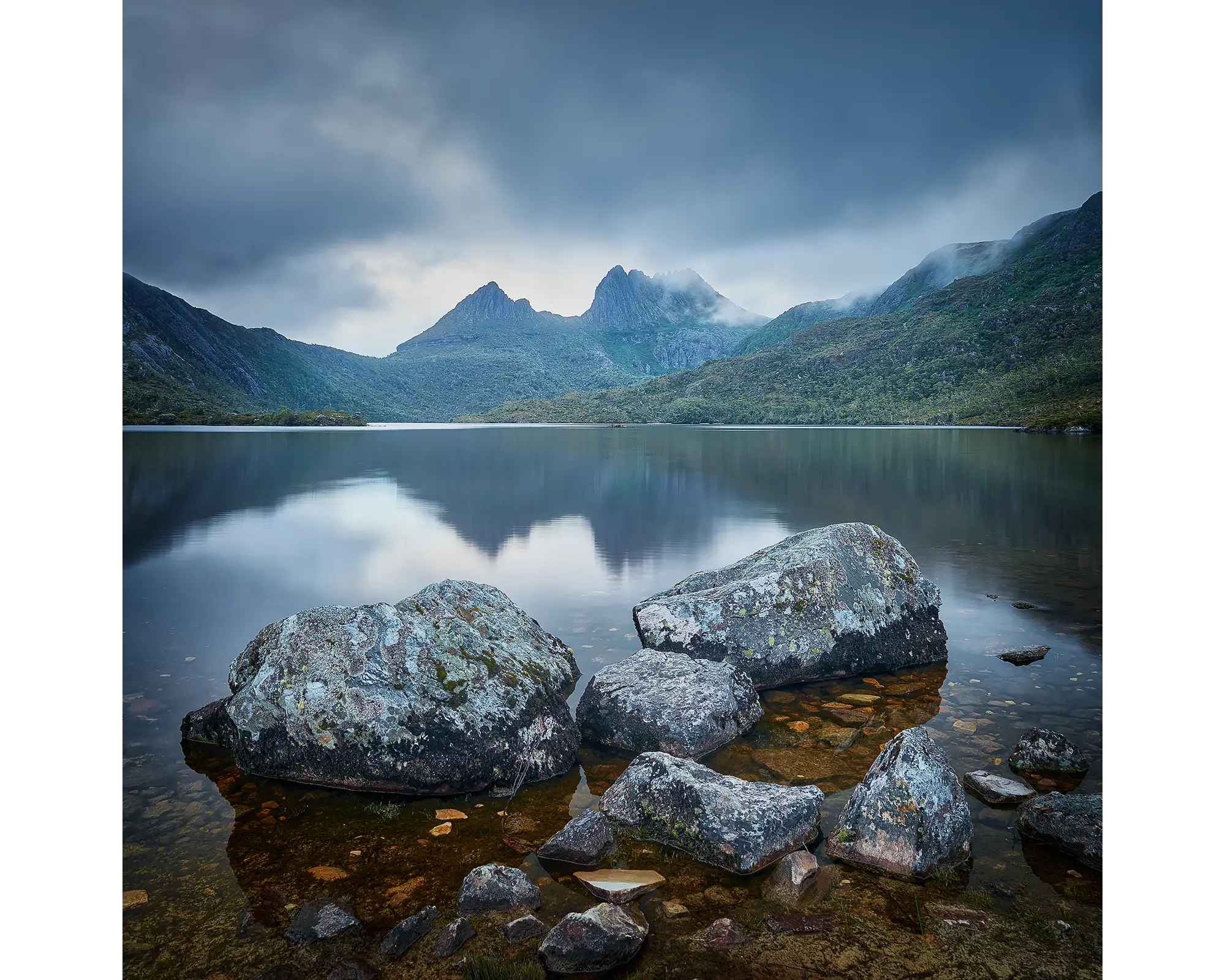 Classic Cradle acrylic block. Dove Lake and Cradle Mountain, Tasmania artwork.