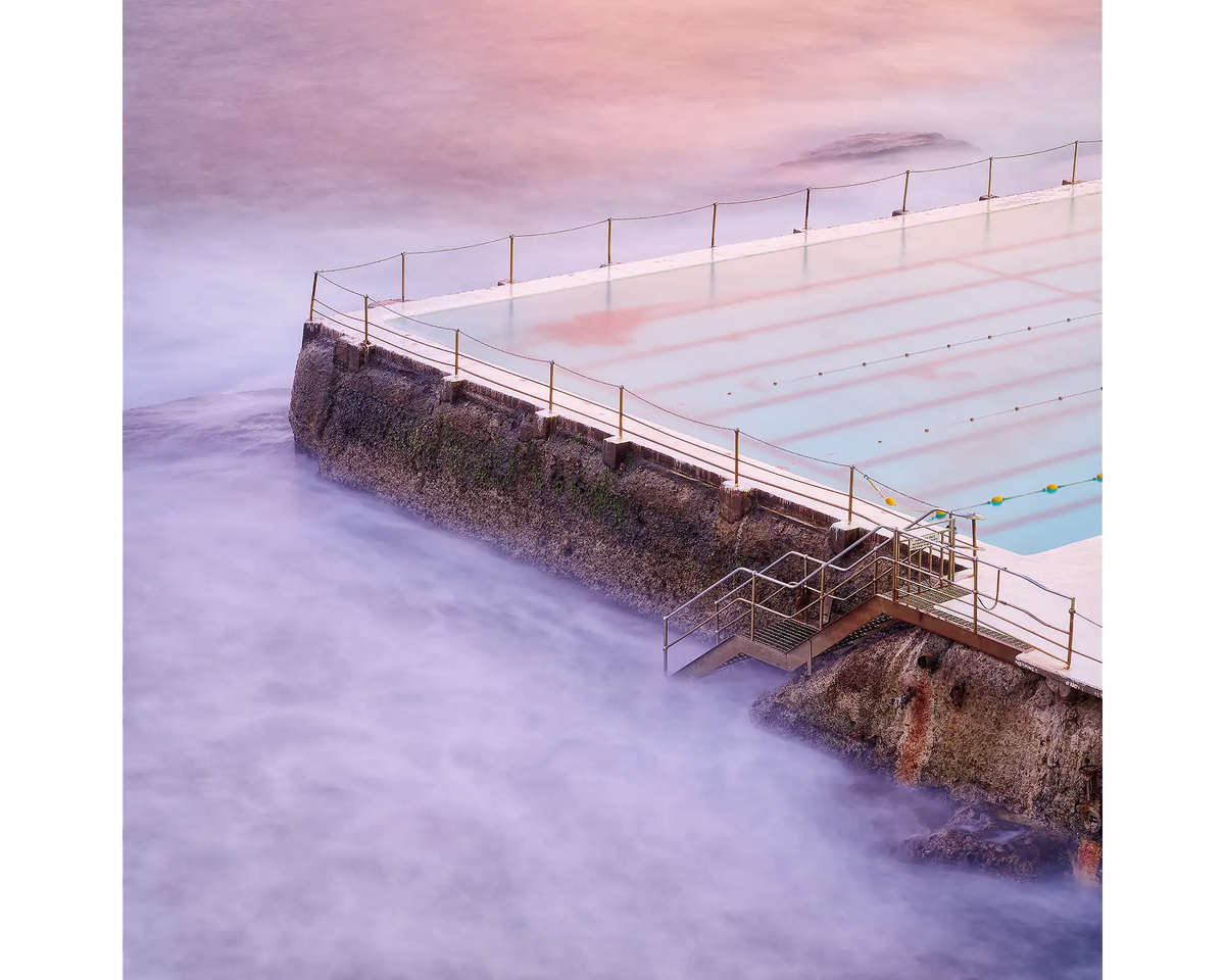 Corner. Icebergs at sunrise, Bondi Beach, Sydney, Australia.