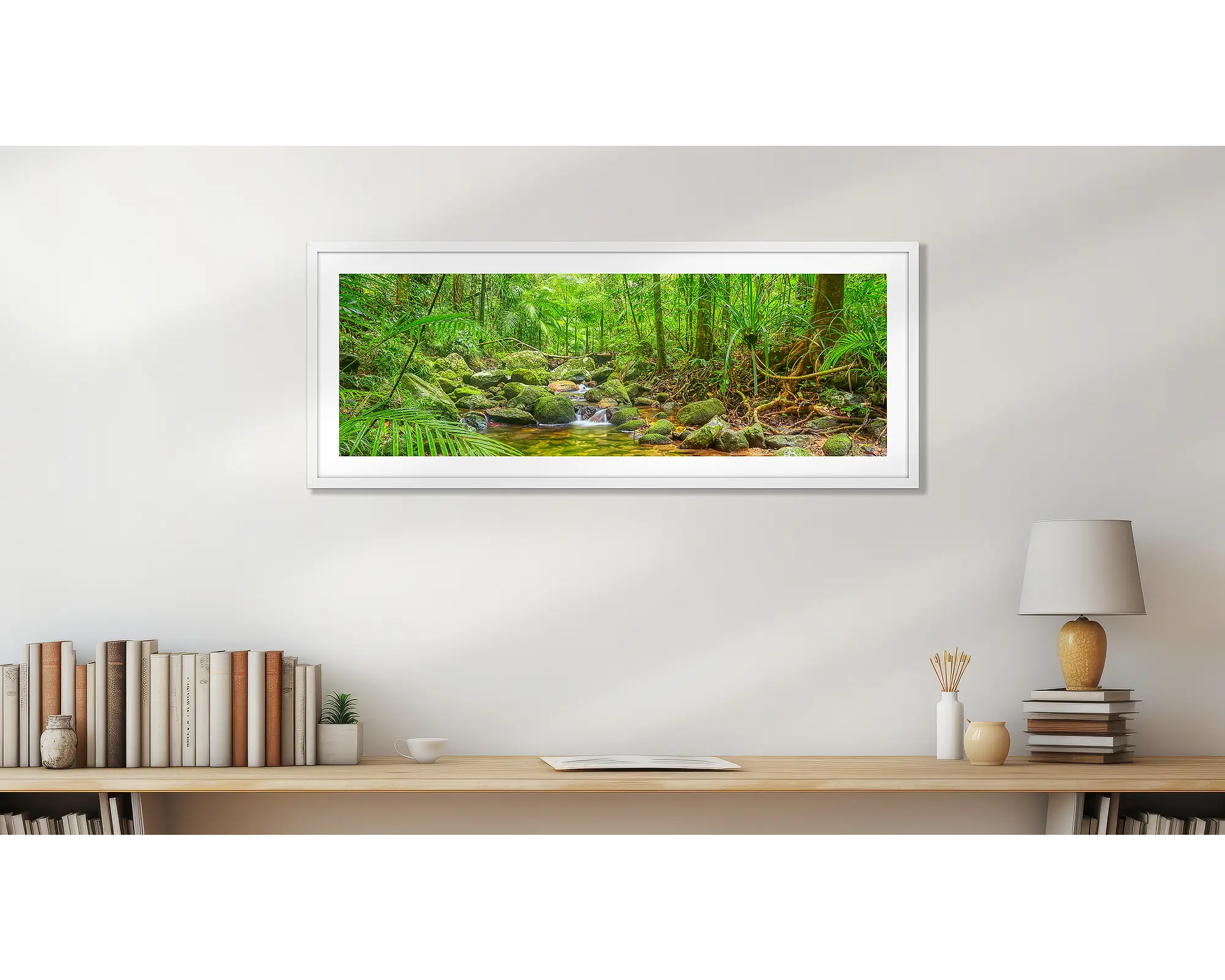 Daintree Tranquility. Creek in lush green forest, Daintree, Queensland.