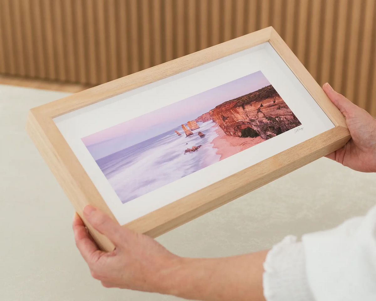 Dawn at the Apostles. Twelve apostles at Great Ocean Road. Victoria wall art being held.