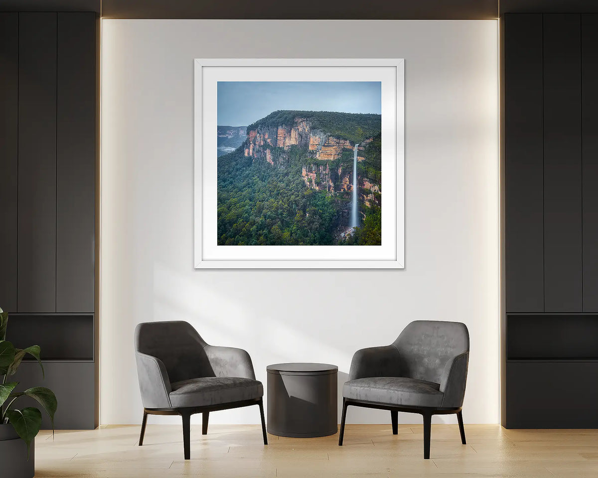 Edge of Time. Blue Mountains artwork in an office reception. 