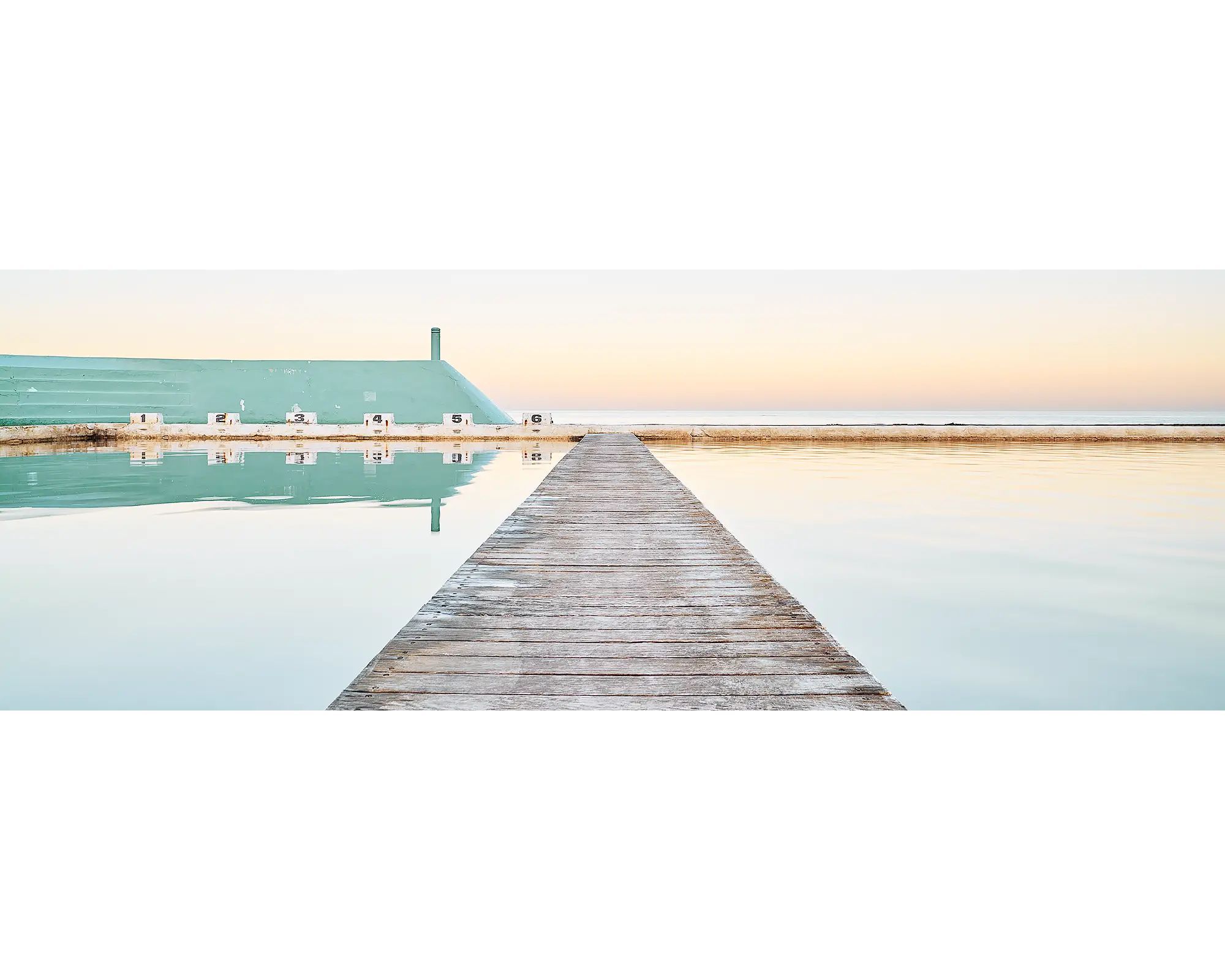 Evening Swim acrylic block. Newcastle Ocean Baths. 