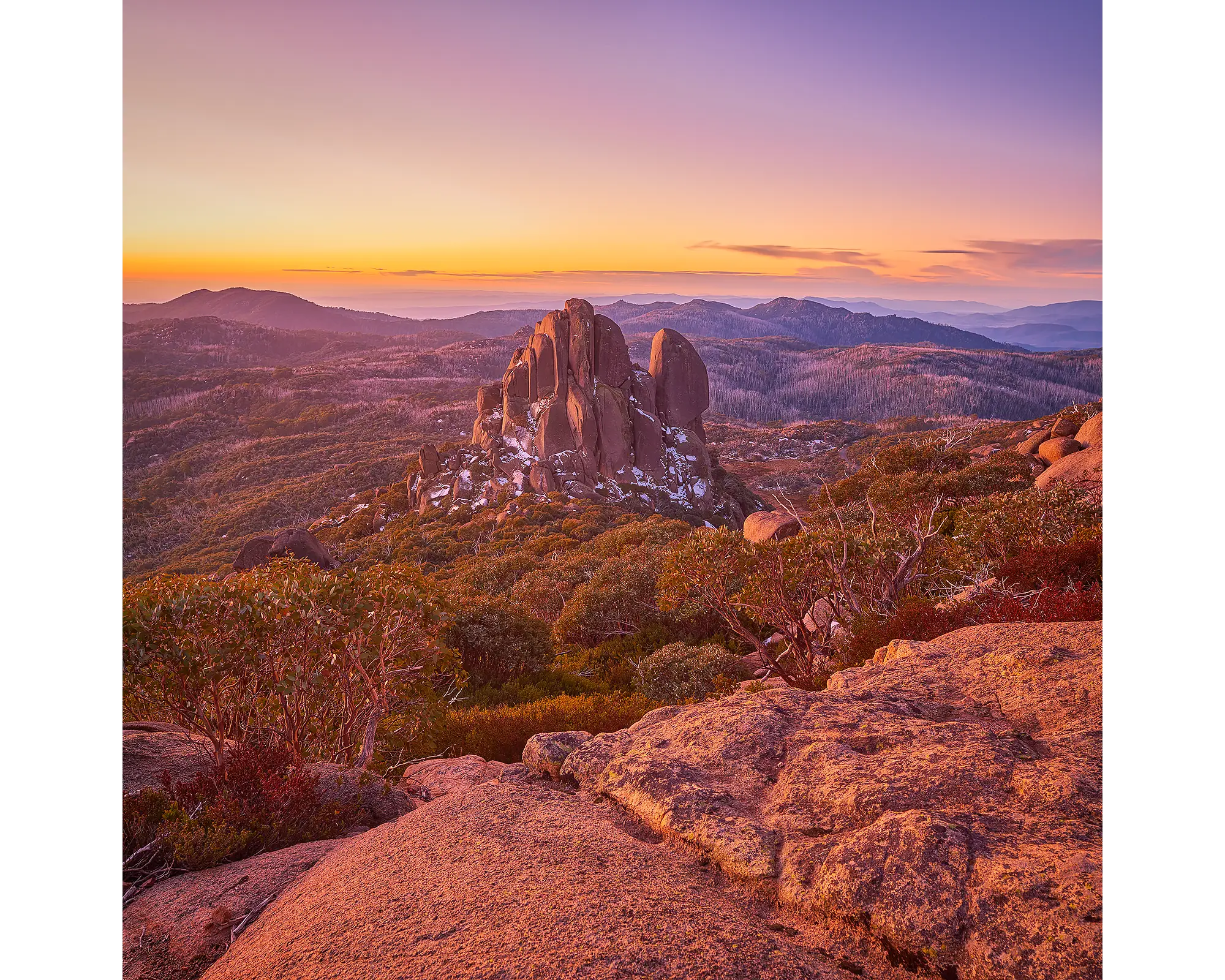 First Snow acrylic block, Mount Buffalo. 