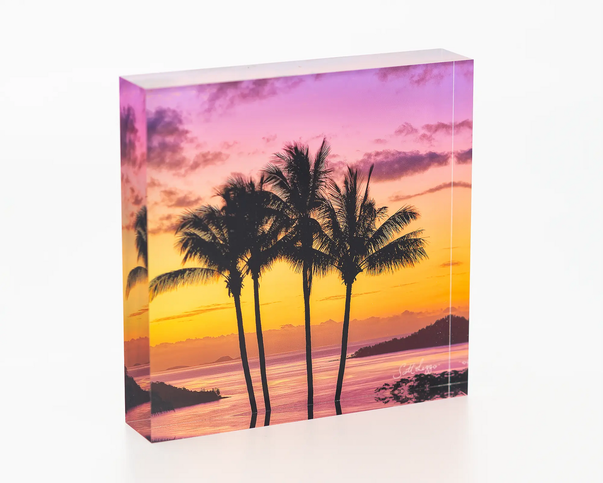 Getaway acrylic block - Hamilton Island sunset. 