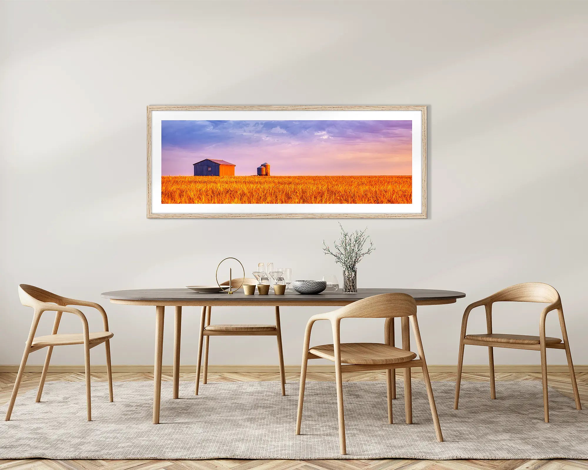 Golden Wheat. Sunset over wheat field, Candowie, South Australia.