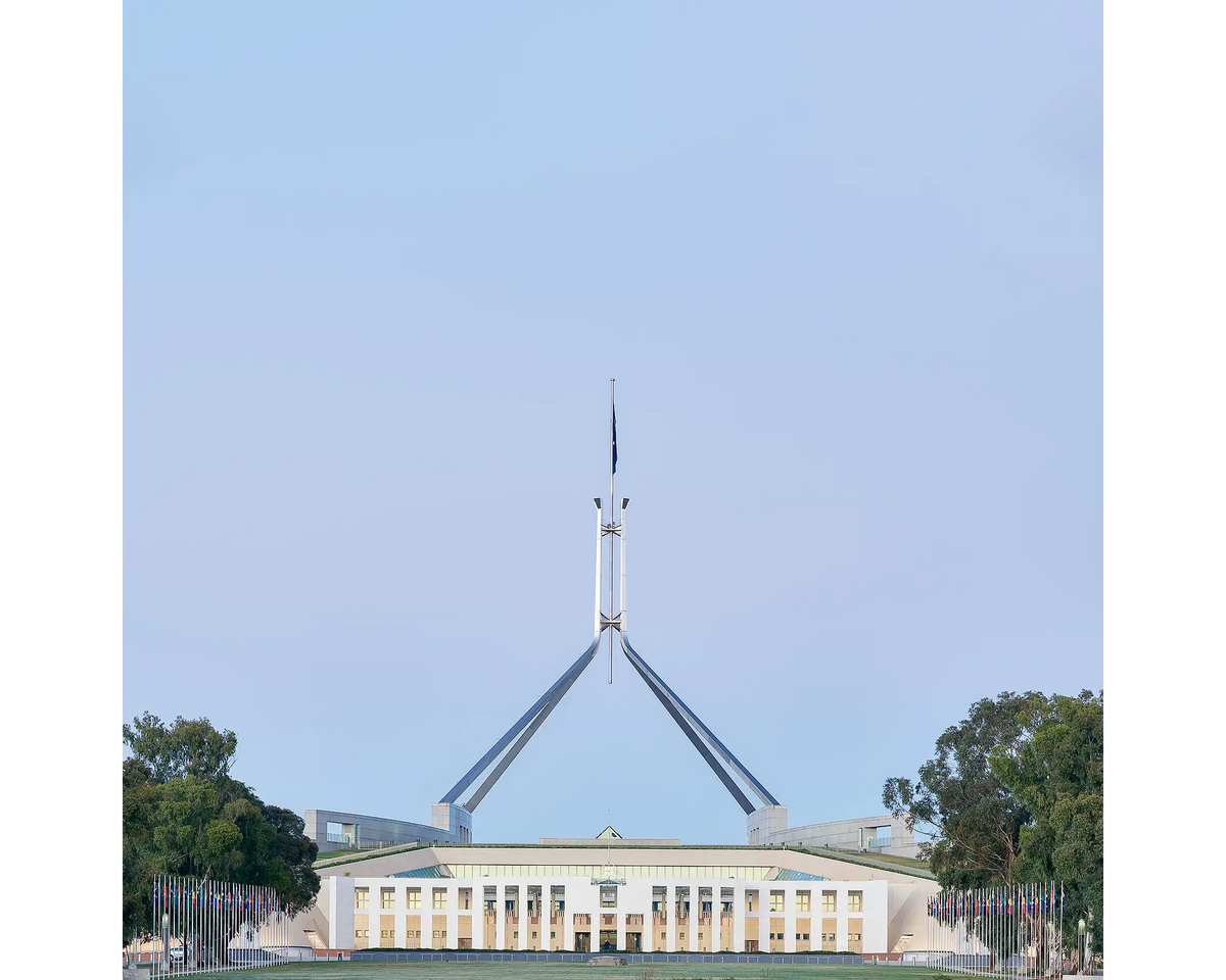 House On The Hill. Australian Parliament House at sunrise, Canberra.