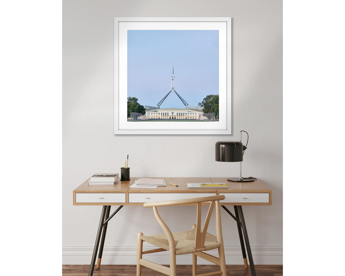 House on the Hill. Canberra wall art above a desk.