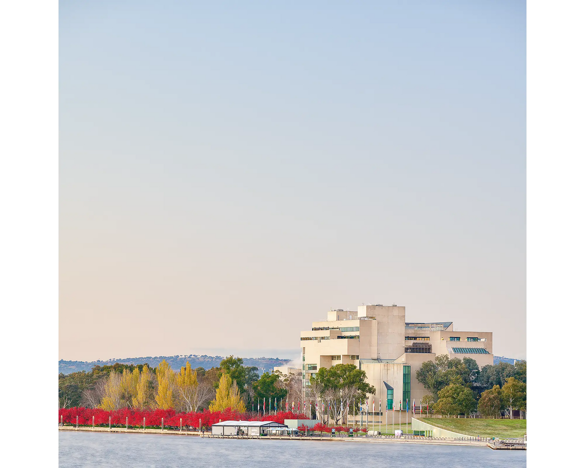 The High COurt Of Australia at sunrise during autumn in Canberra.