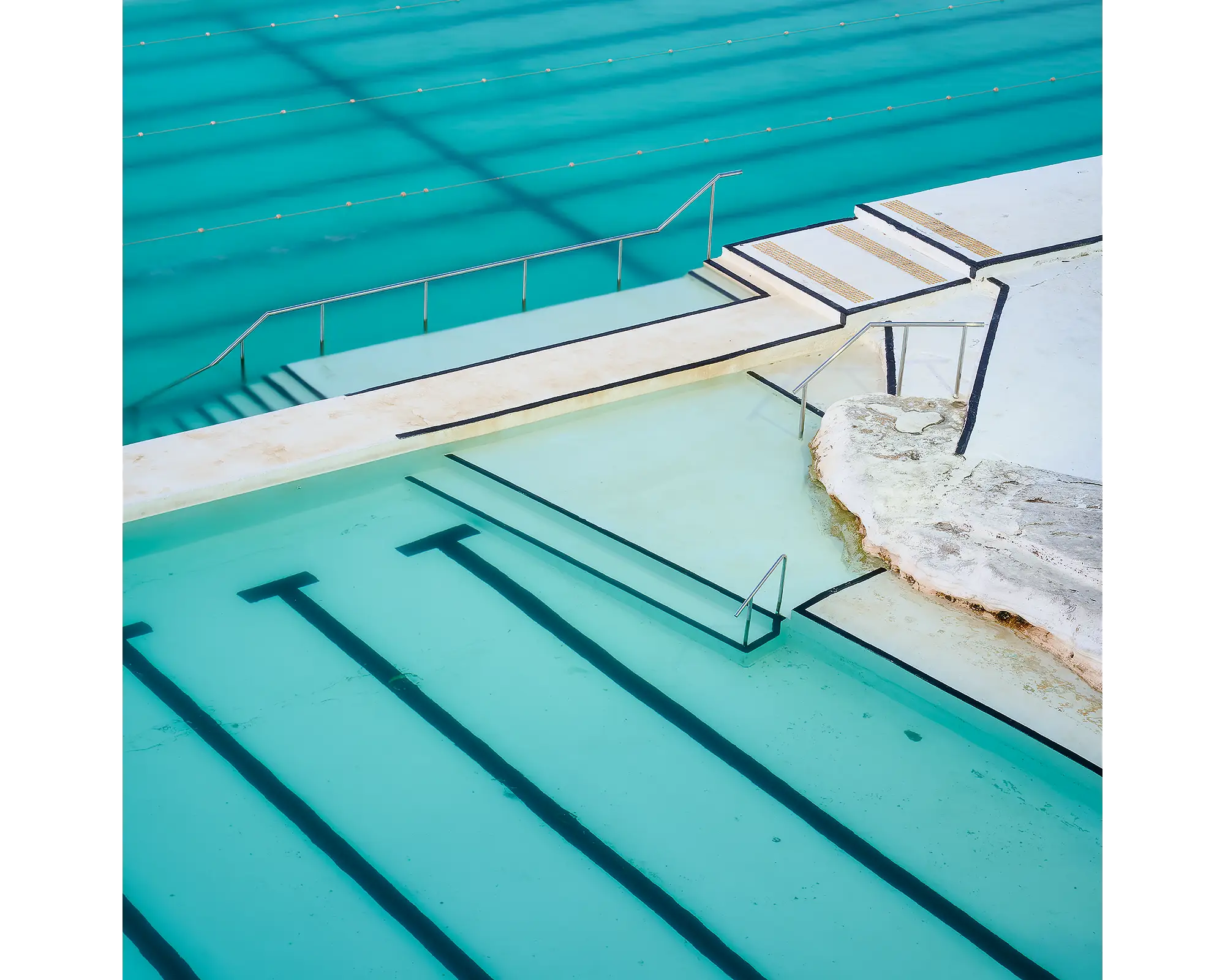 Lines acrylic block - Bondi Icebergs ocean baths artwork. 