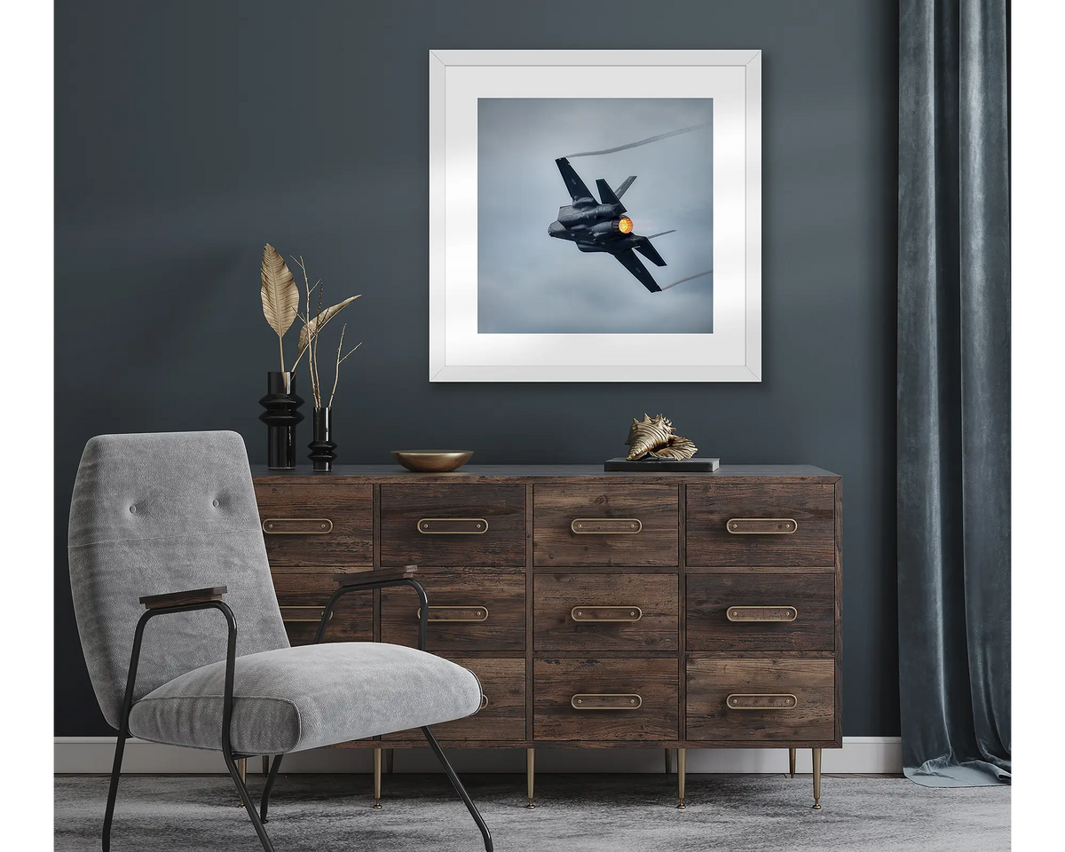 Lit. Aviation wall art, in room preview.