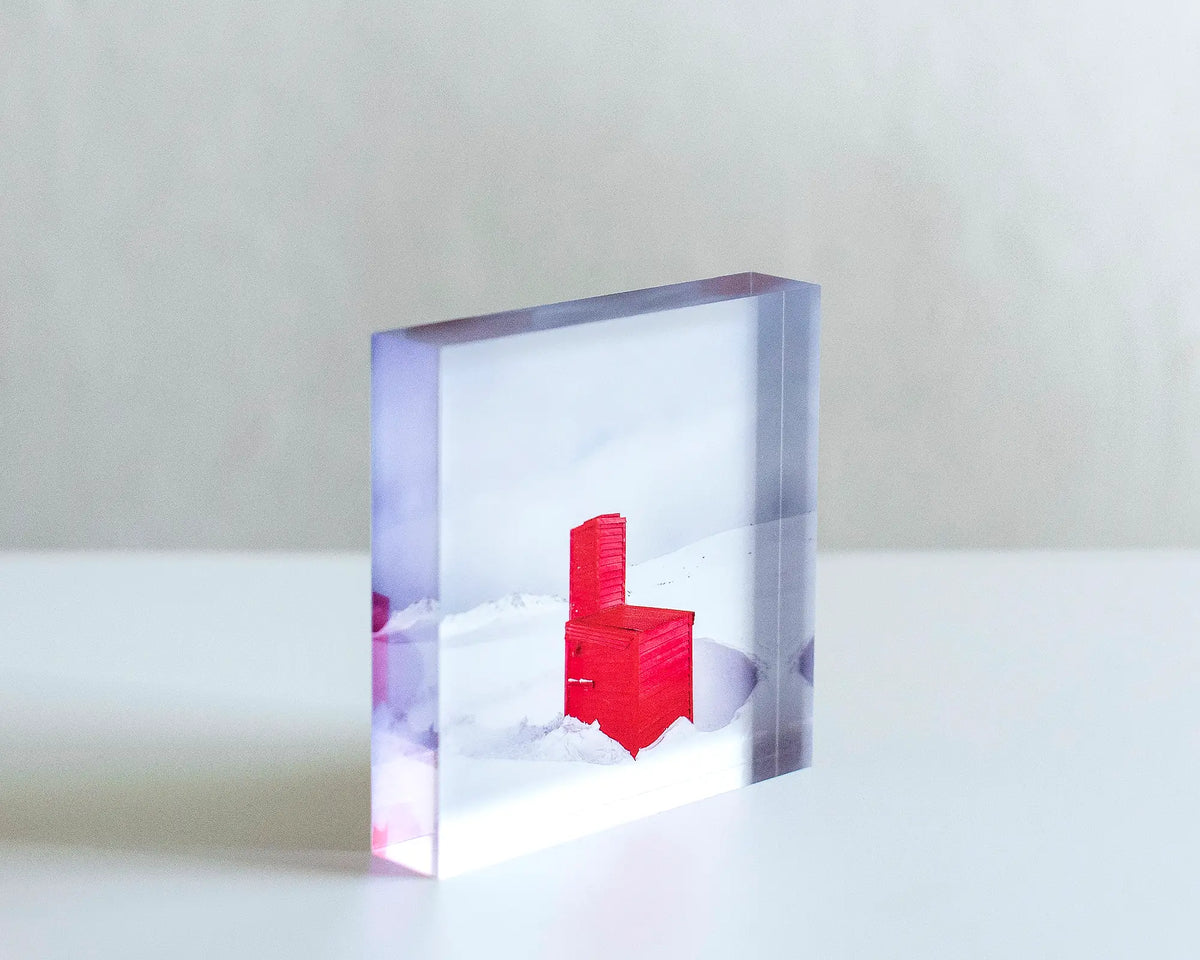 Little Red acrylic block - Cootapatamba Hut, Kosciuszko National Park, NSW. 