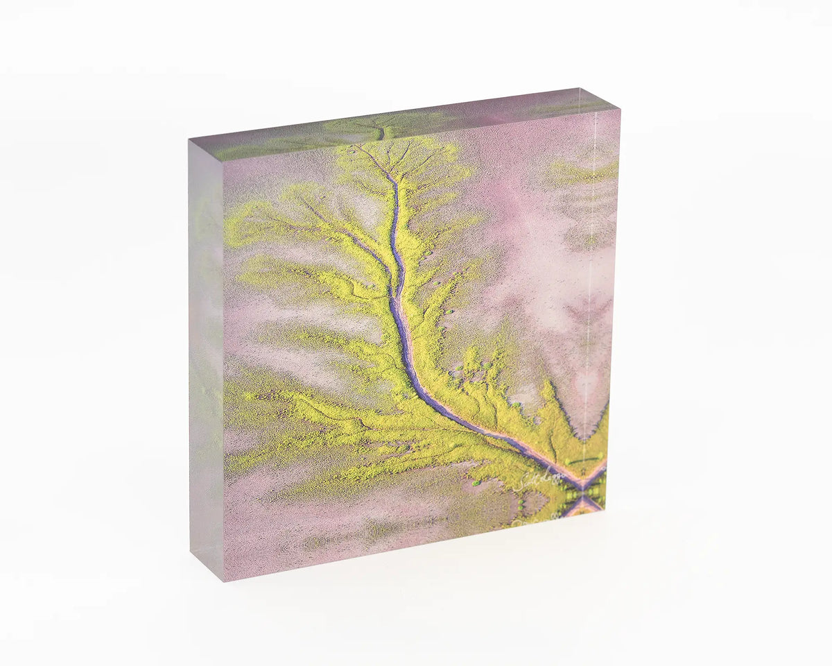 Lumination acrylic block - Kimberley aerial artwork. 