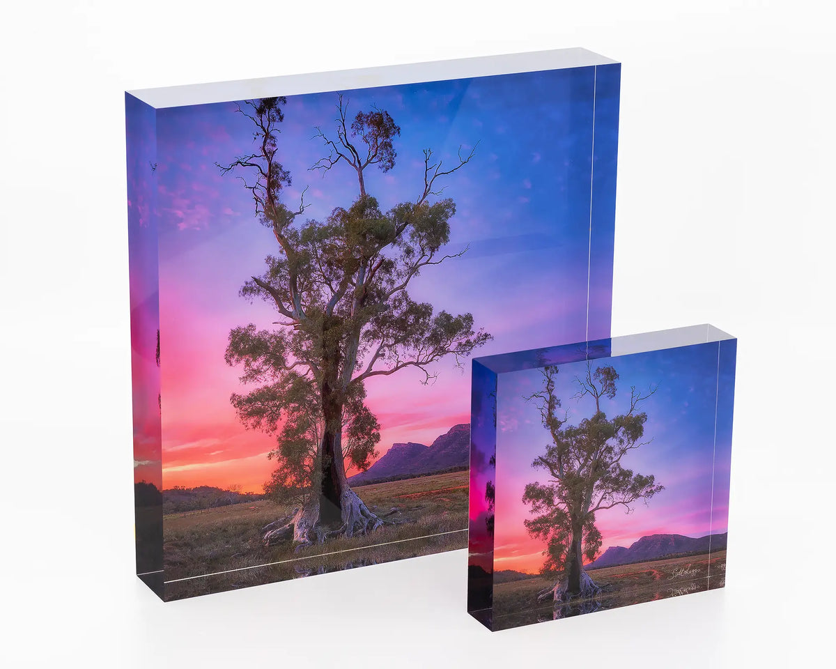 Majestic acrylic block shown in two different sizes. 
