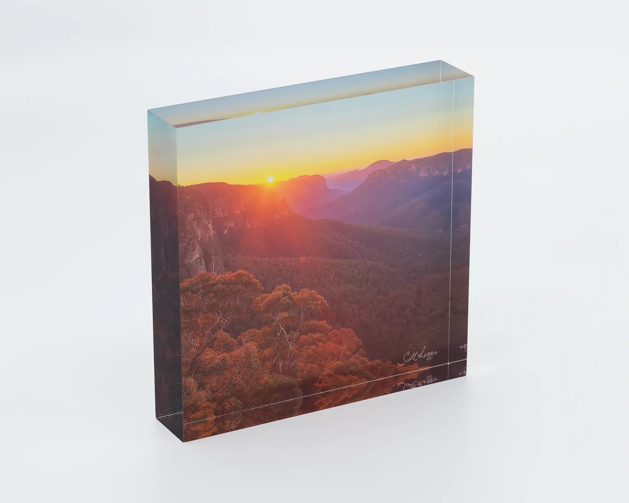 Moment in Time acrylic block - Blue Mountains sunrise. 