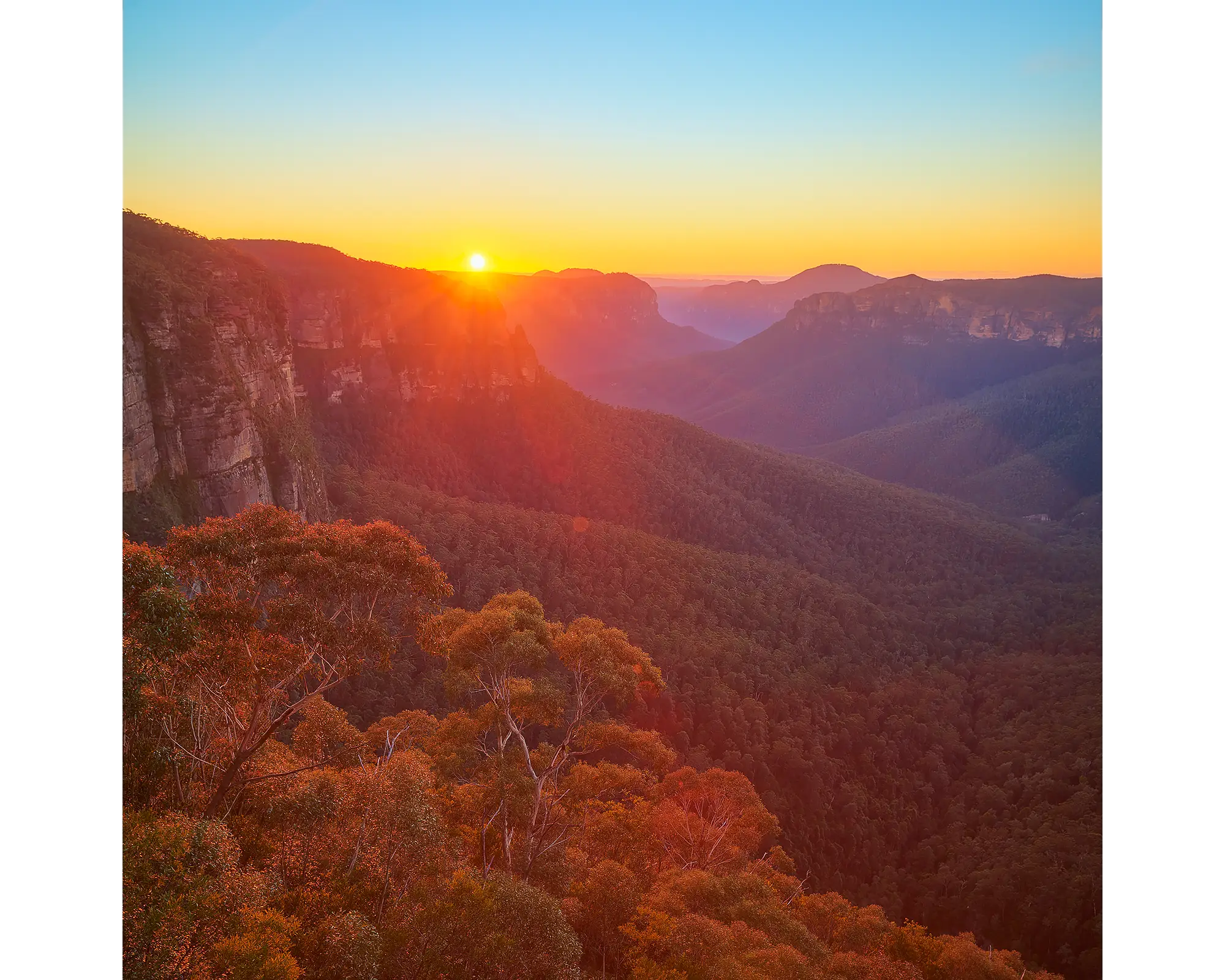 Moment in Time acrylic block - Blue Mountains sunrise. 