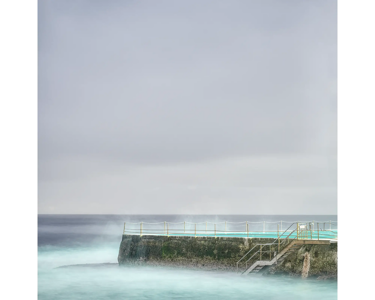 Moody sky over Icebergs pool, Bondi Beach, Sydney, NSW. 