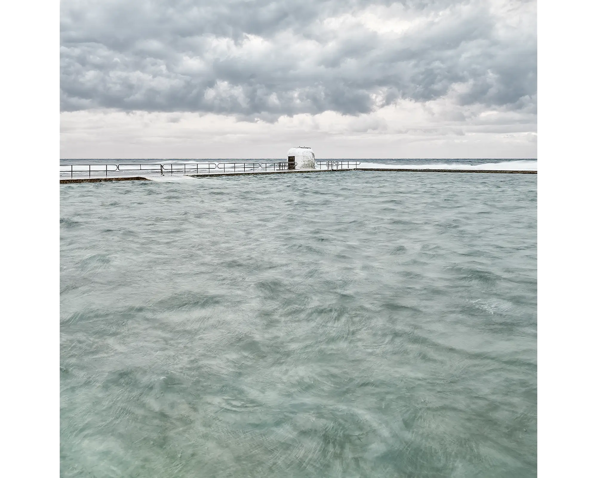 Storm clouds over Merewether Ocean Baths, Newcastle, NSW. 