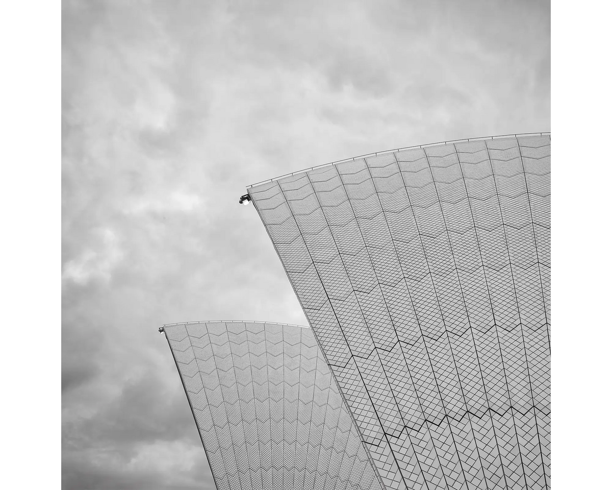 Close up of the sails of Sydney Opera House, Sydney, NSW.