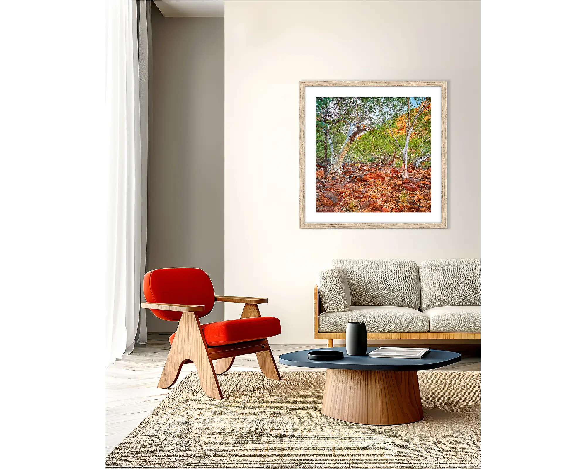 Outback Sanctuary. Gum trees in Kings Canyon, Northern Territory.