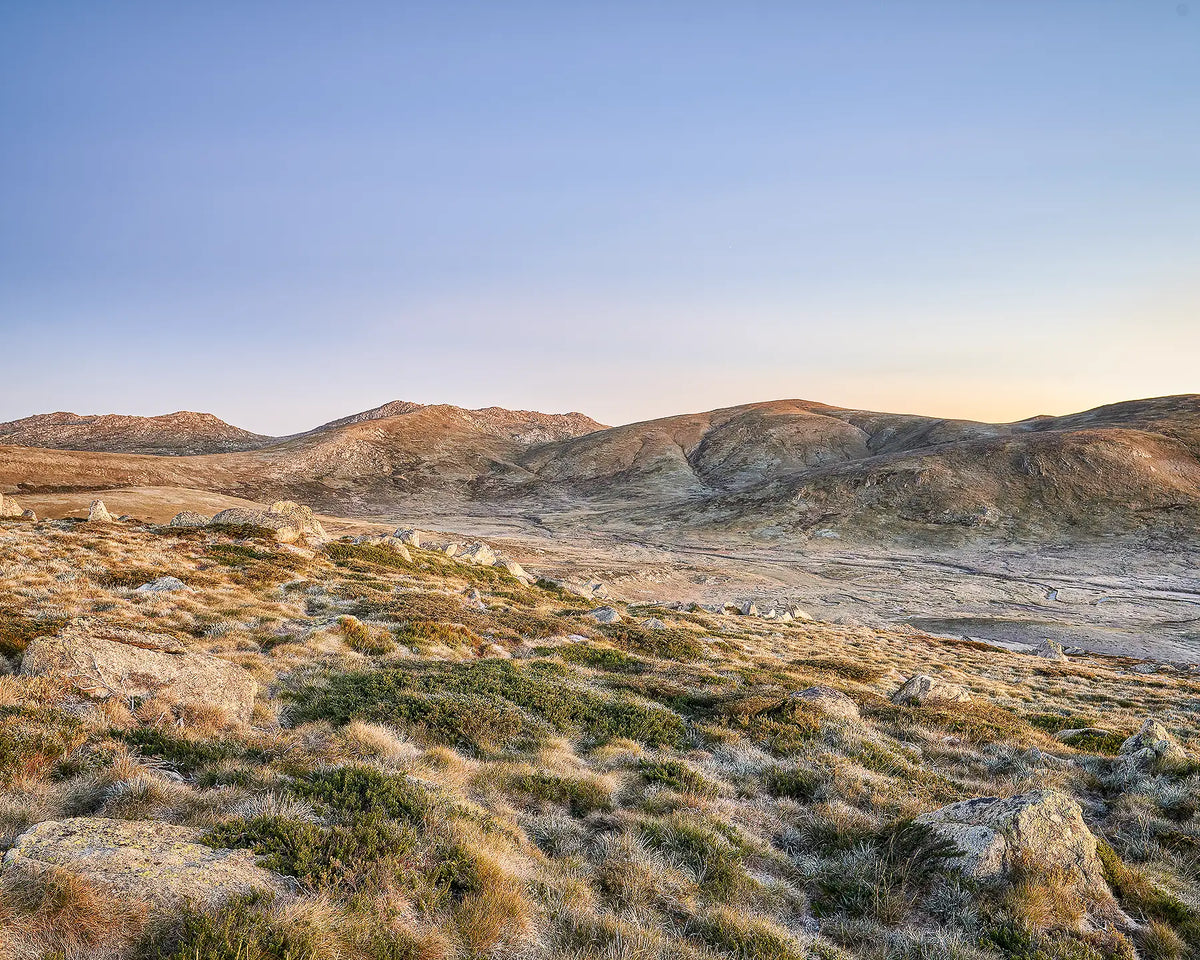 Sunrise over the Main Range, Kosciuszko National Park, NSW. 