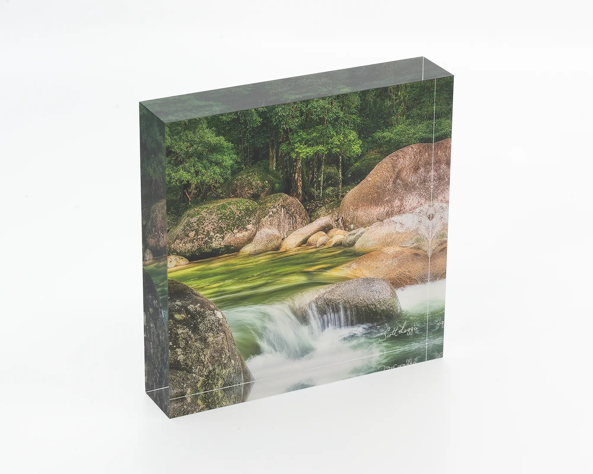 Rainforest Rocks acrylic block - Mossman Gorge, Daintree National Park, Queensland. 