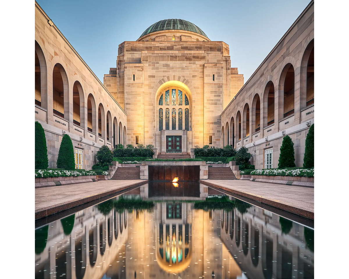 Pool of Reflection and the Australian War Memorial, Canberra, ACT. 