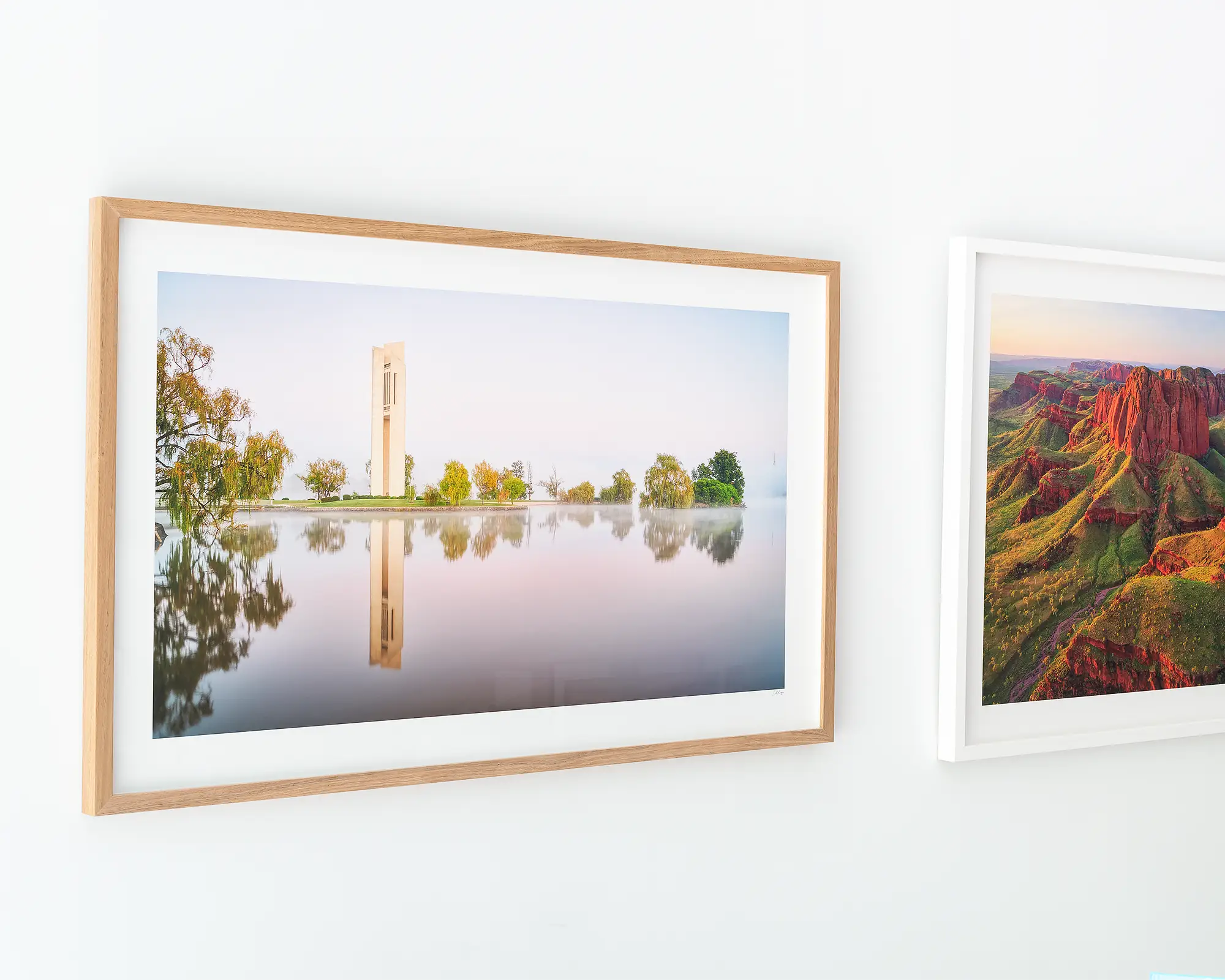 Reflective - Carillon with fog and reflections in Lake Burley Griffin, Canberra.