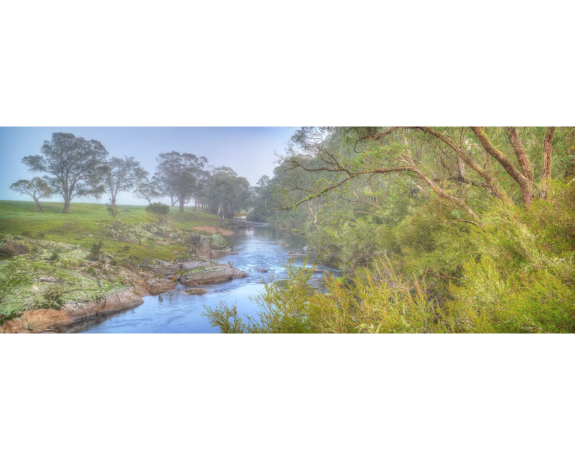 Riverside Veil. Early morning fog along the Murray River, New South Wales.