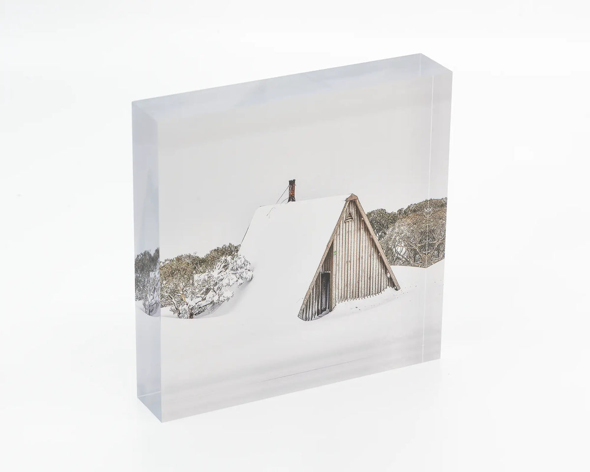 Sheltered acrylic block - Diamantina Hut, Alpine National Park, Victoria. 