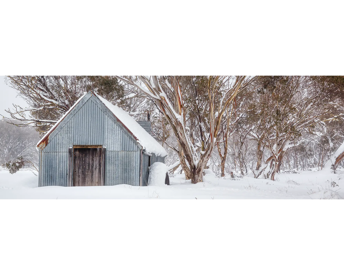 Snow at CRB. Snow on a hut in Dinner Plain, Victoria.