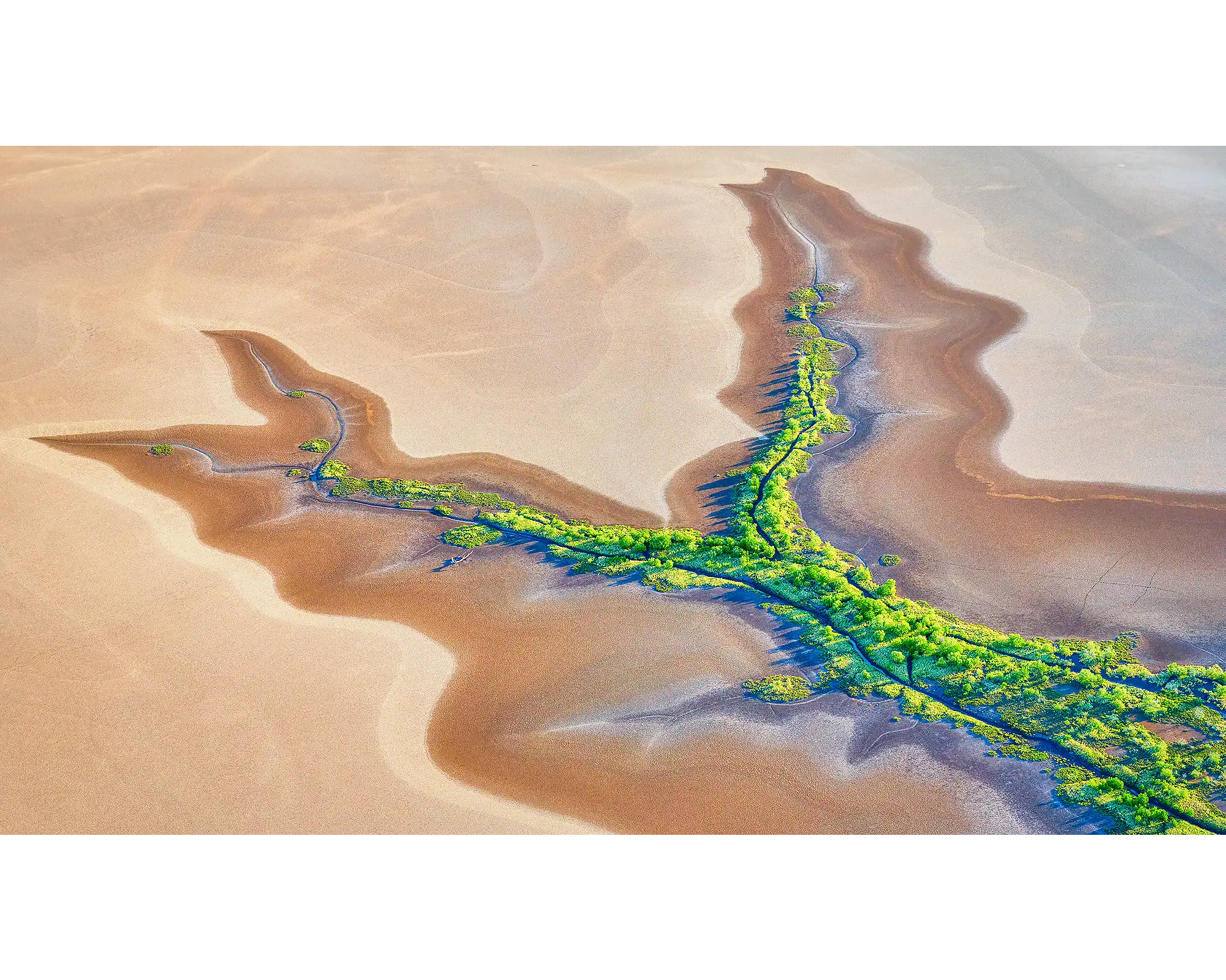 Stretch. Tidal shapes of the King River, The Kimberley, Western Australia.