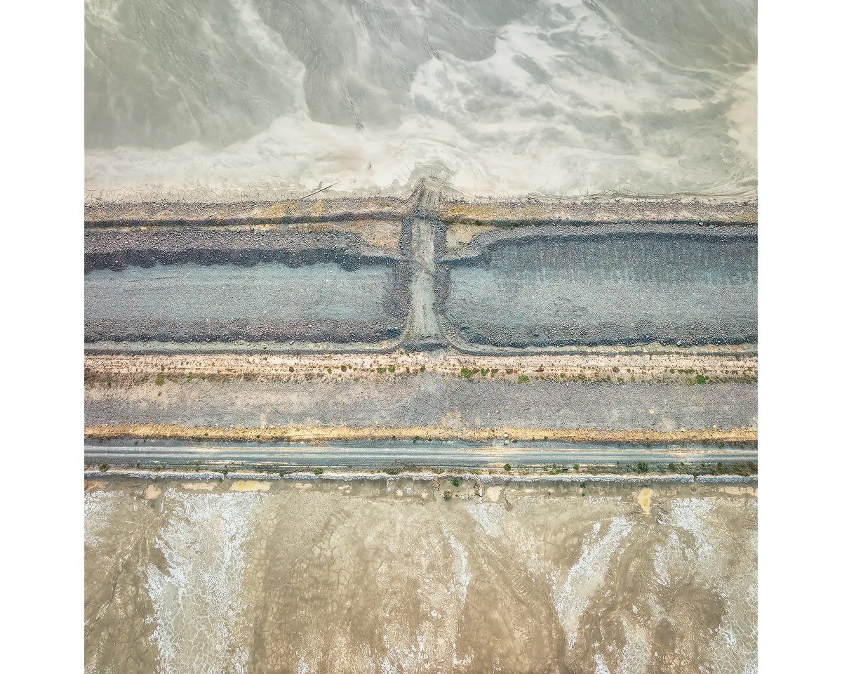 Aerial view of tailings at a mine site in NSW.