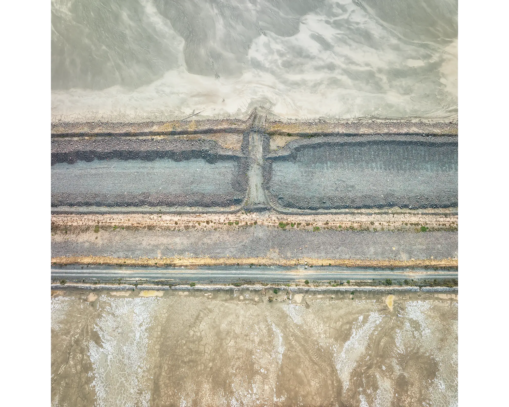 Aerial view of tailings at a mine site in NSW.