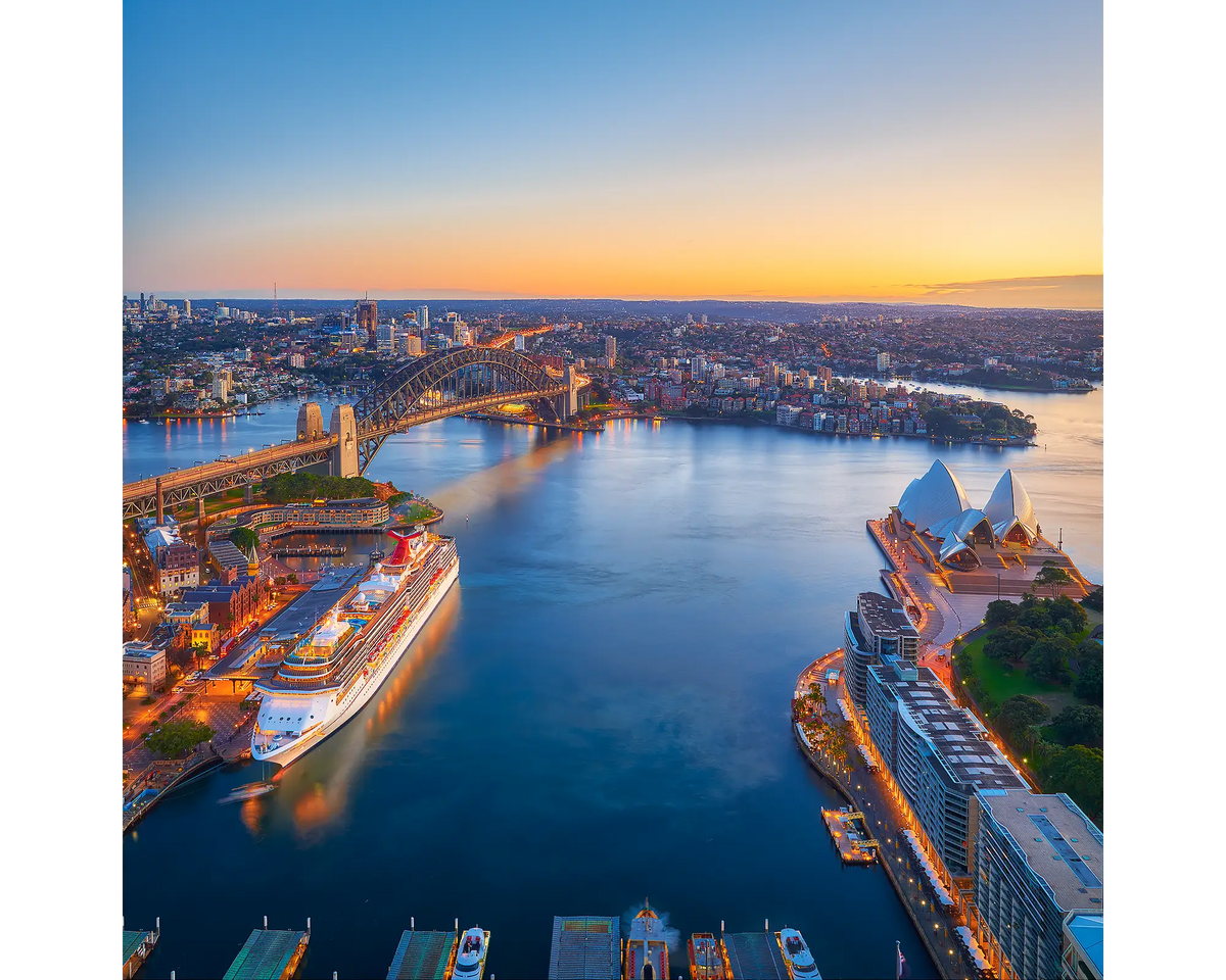 Sydney Harbour at sunrise, Sydney, NSW. 