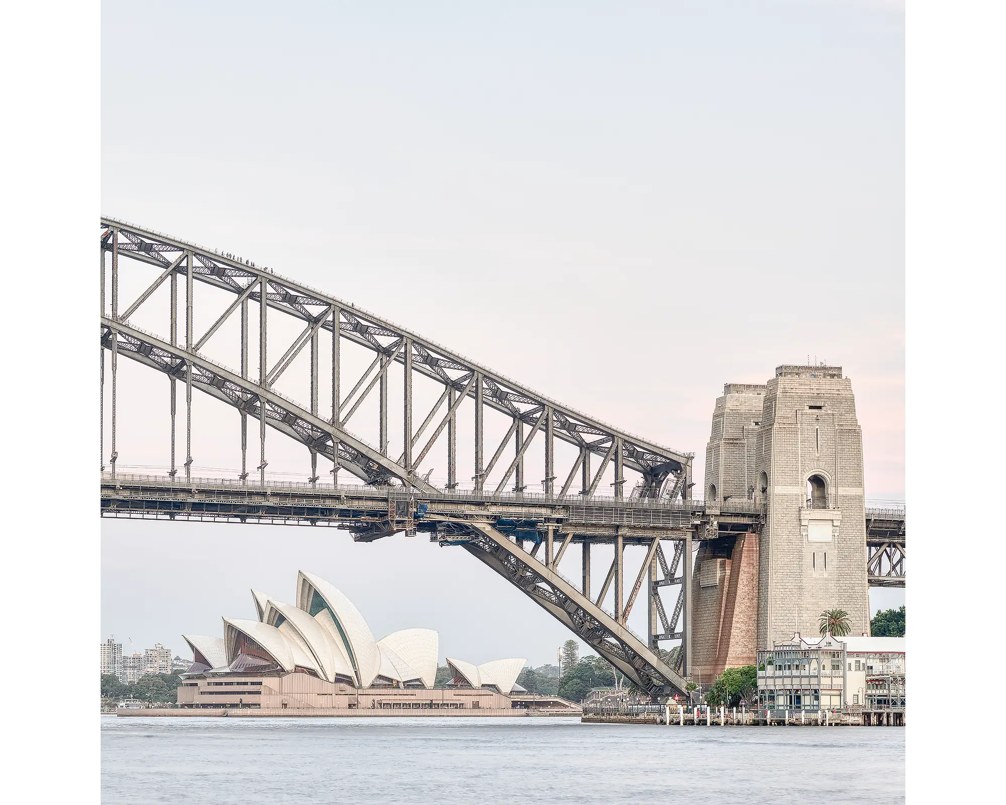 Sydney Icons. Sydney Opera House and Sydney Harbour Bridge at sunset.