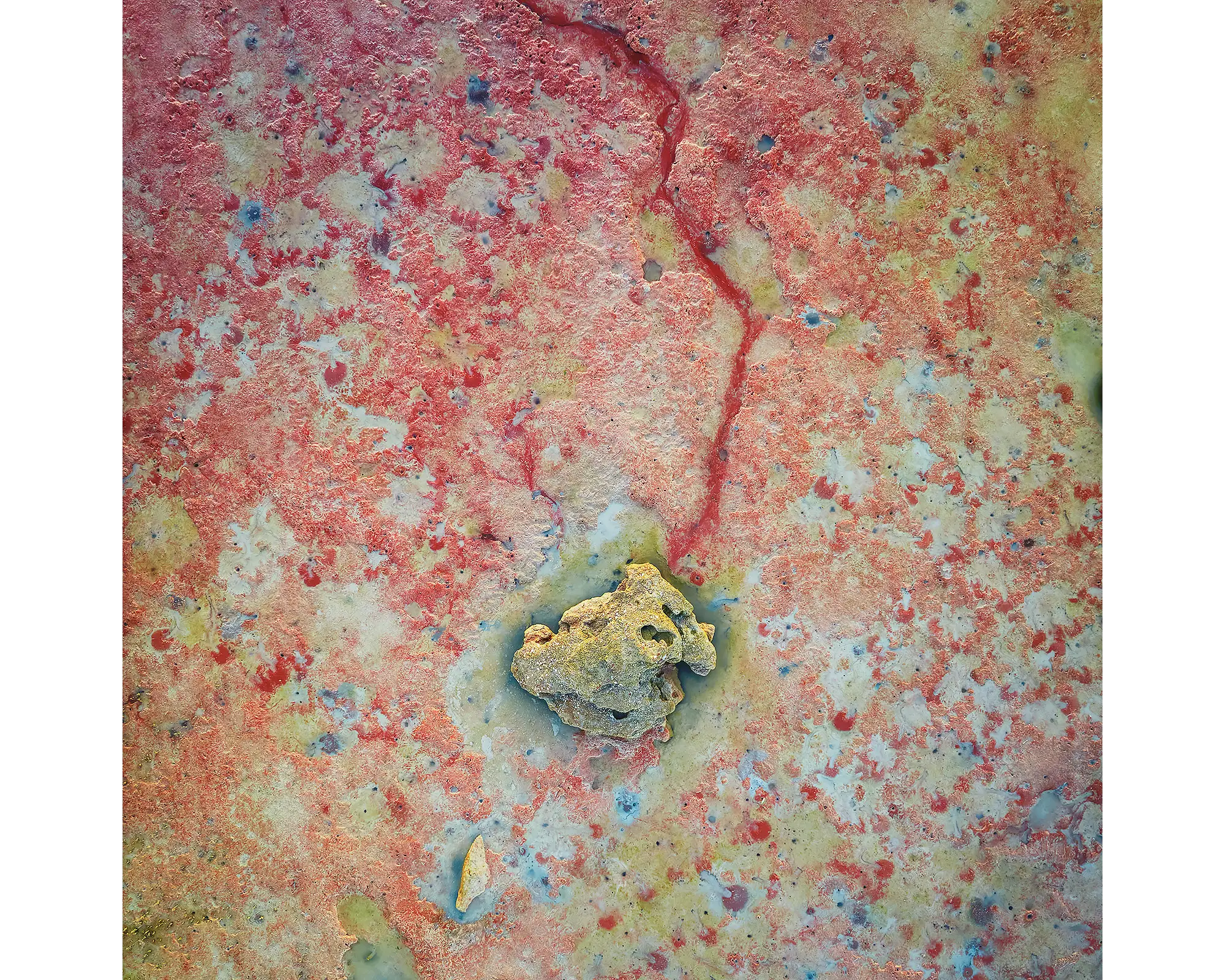 Aerial view of a red sand beach, Roebuck Bay, Western Australia. 