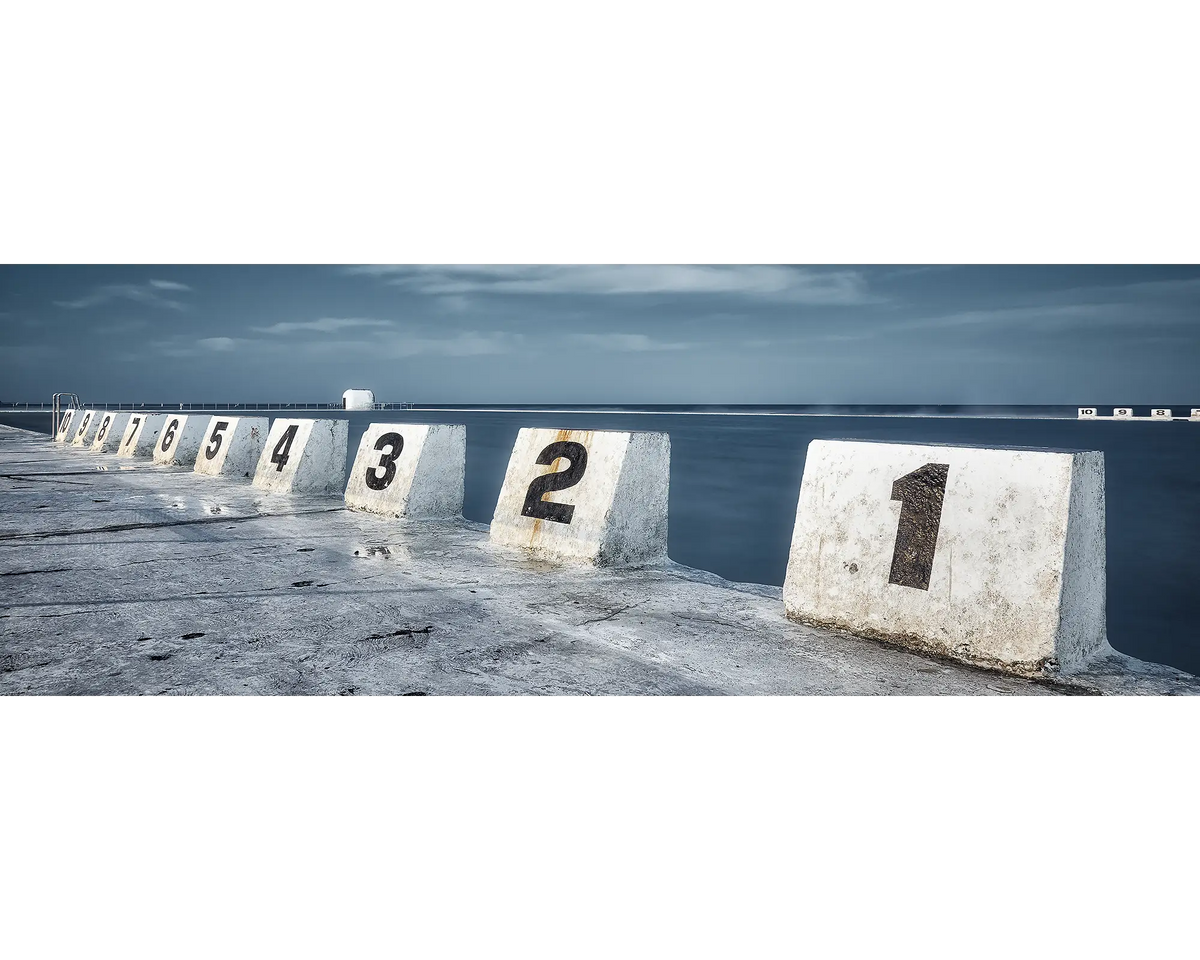 Ten. Lane Markers at merewether baths, Newcastle, New South Wales.