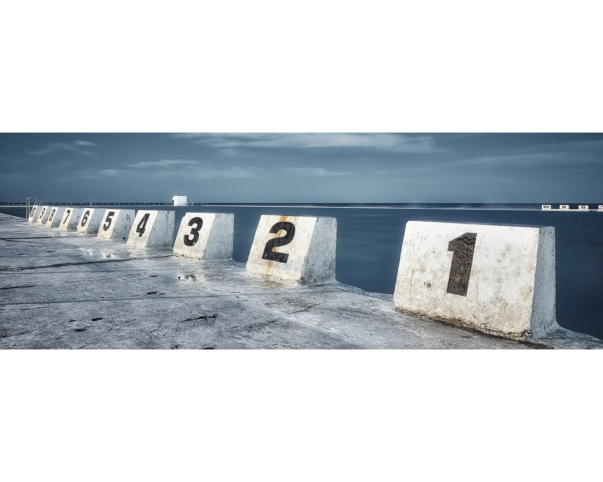 Ten. Lane Markers at merewether baths, Newcastle, New South Wales.