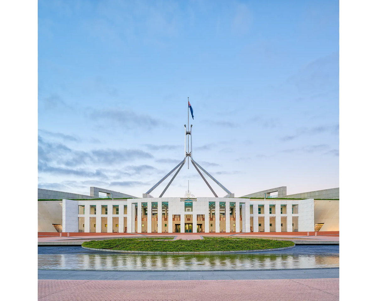 Australian Parliament House in the early morning, Canberra, ACT. 