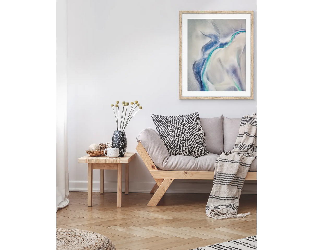 Tidal Orchid. Kimberley abstract artwork on a lounge room wall. 