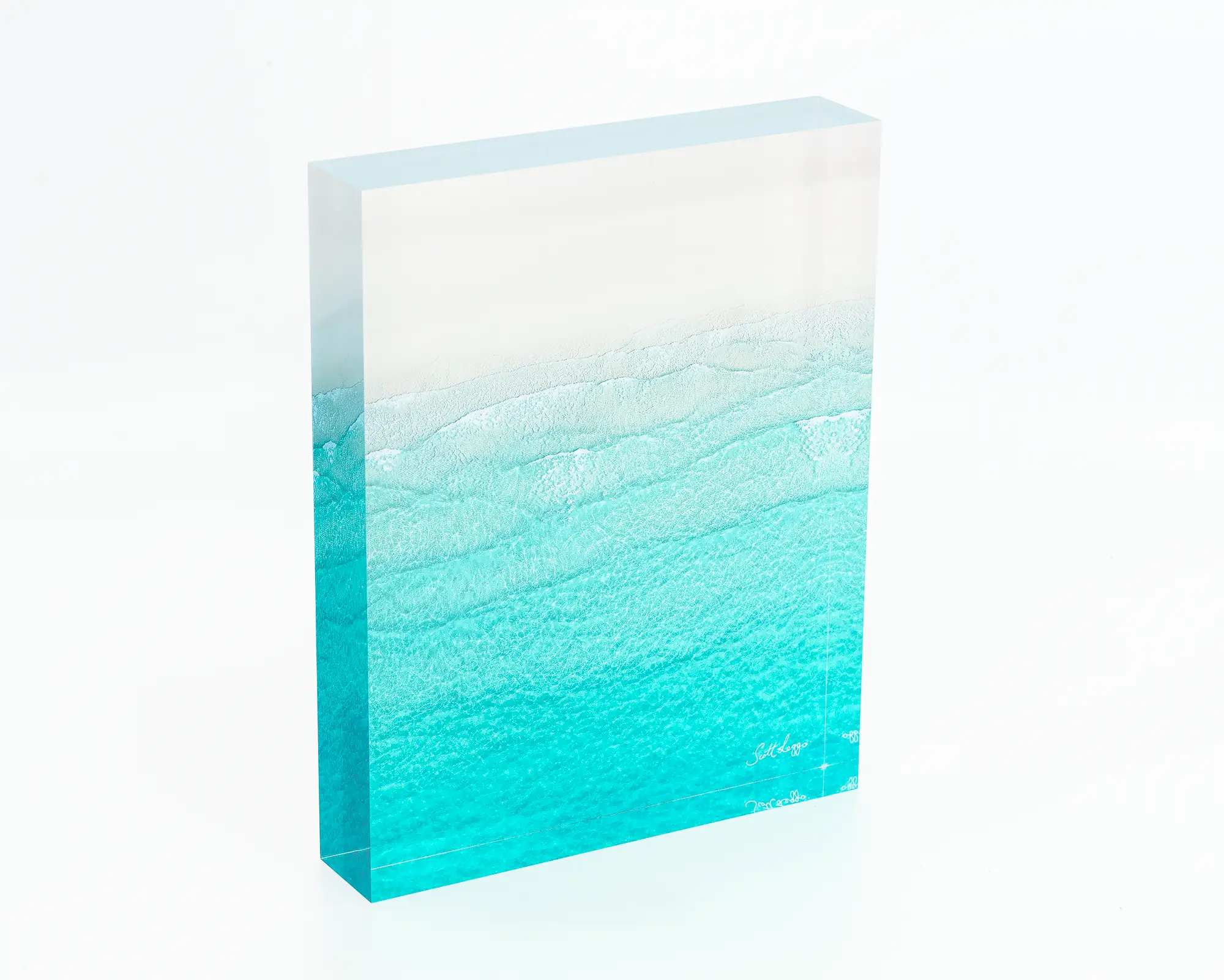 Tranquility acrylic block - photograph of Whitehaven Beach, Queensland. 