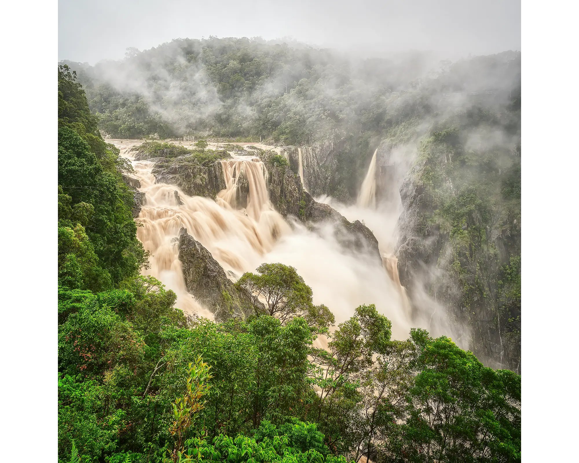 Tropical Pour acrylic block - photograph of Barron Falls, Queensland. 