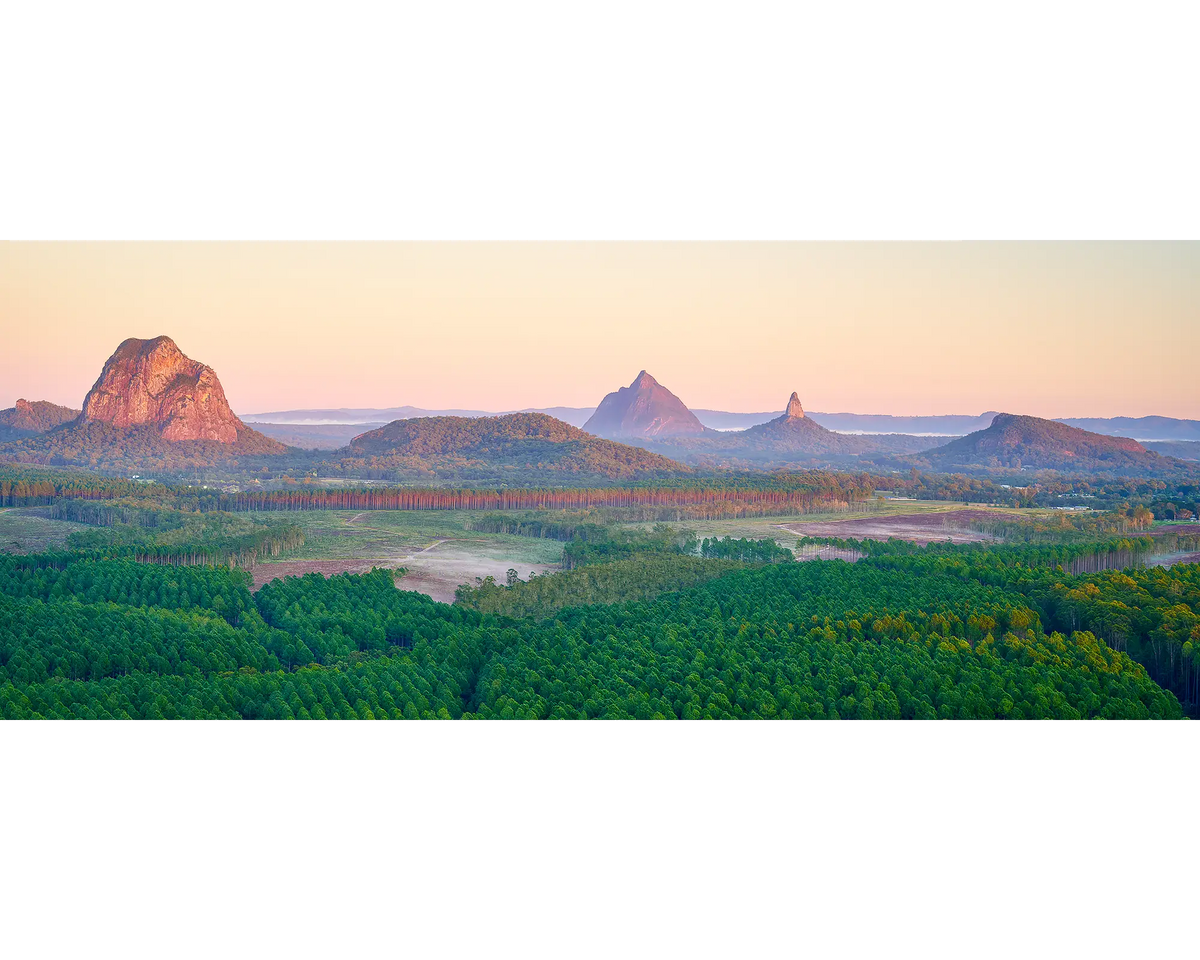 Volcanic Dawn. Glass House Mountains, Queensland, Australia.