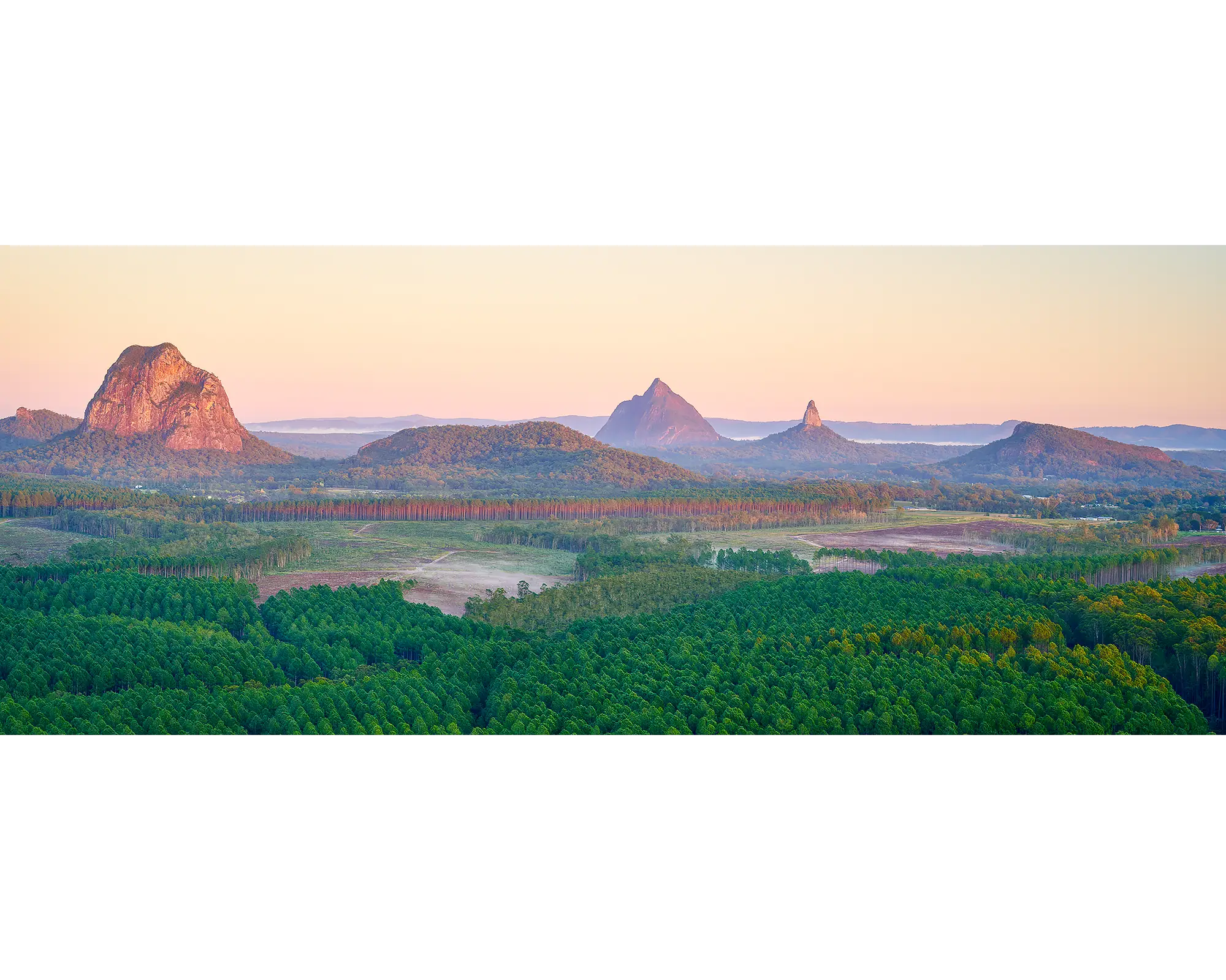 Volcanic Dawn. Glass House Mountains, Queensland, Australia.