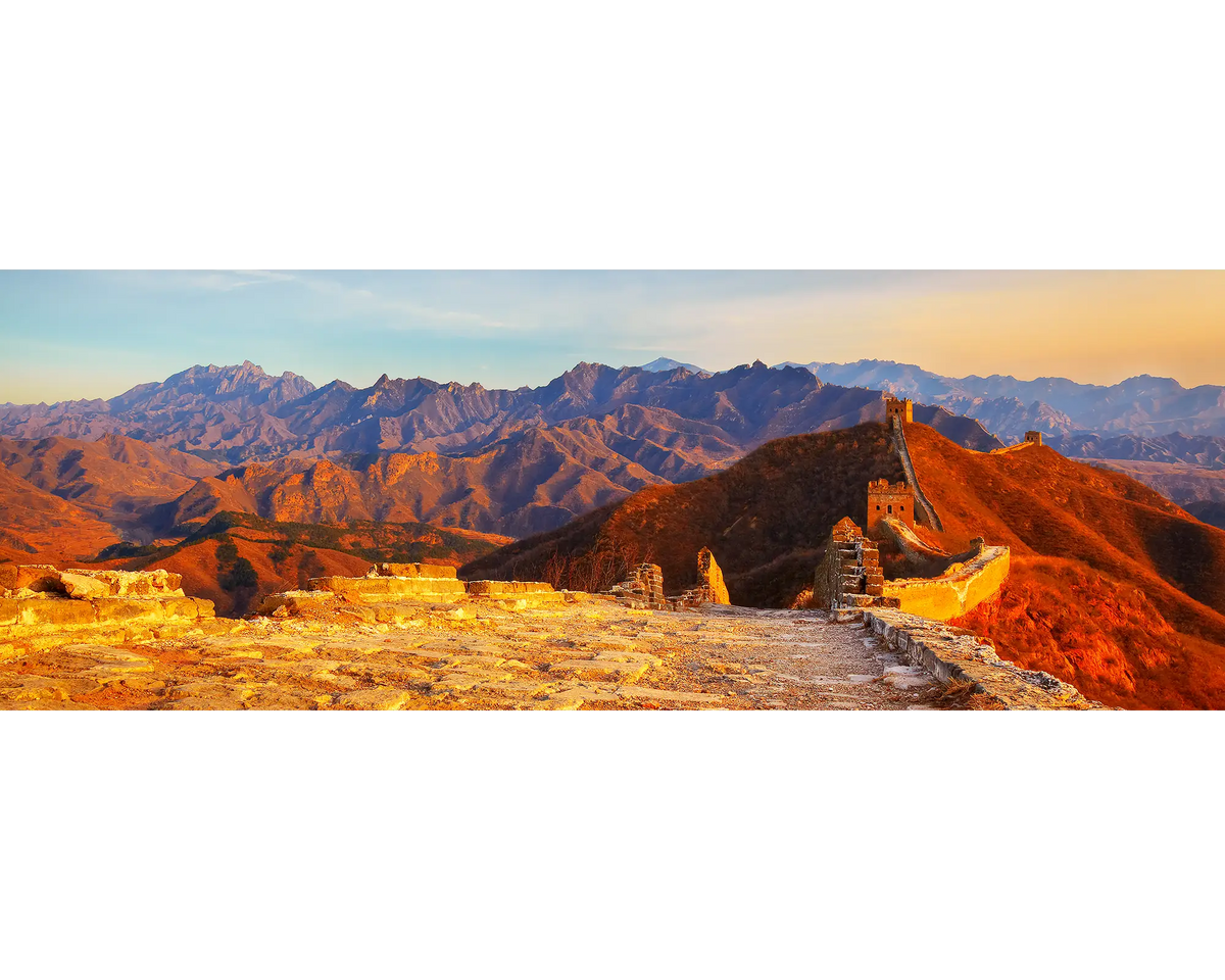 Sunset at the Great Wall of China. 