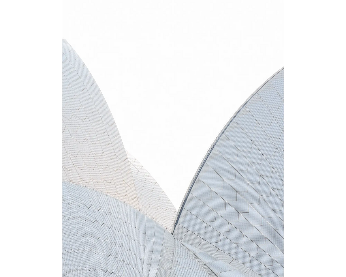 Abstract patterns of Sydney Opera House shells.